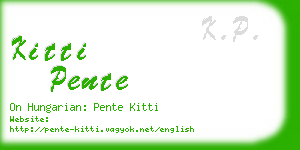 kitti pente business card